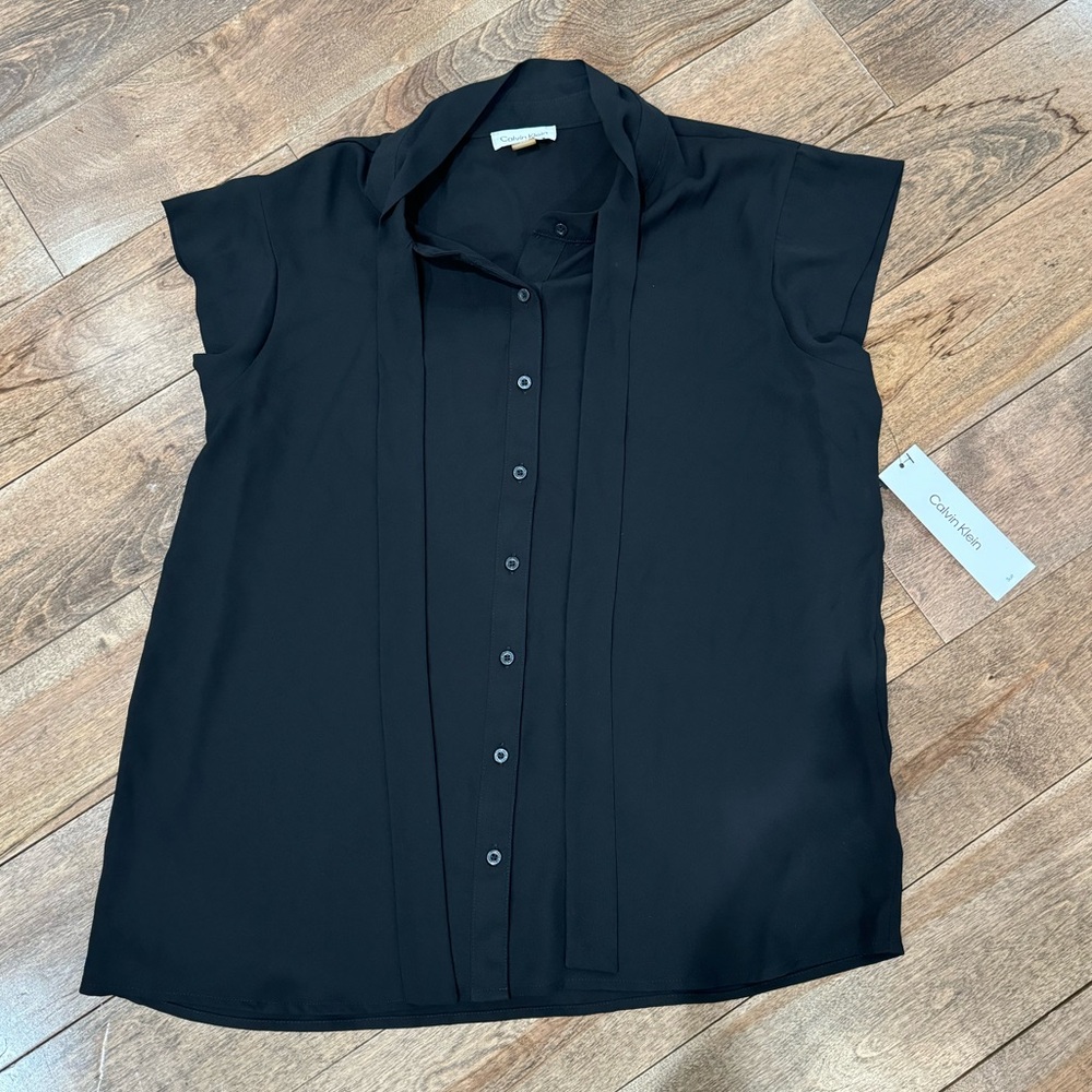 Calvin Klein Tie Front Blouse